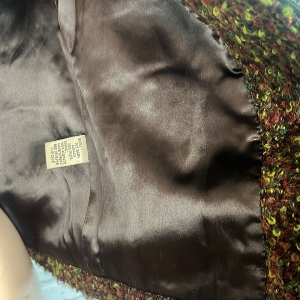Beyond Threads Brown and Green Boucle Textured Zip-Up Vest Size Small - Picture 3 of 8